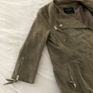 New All Saints Suede Moto Jacket